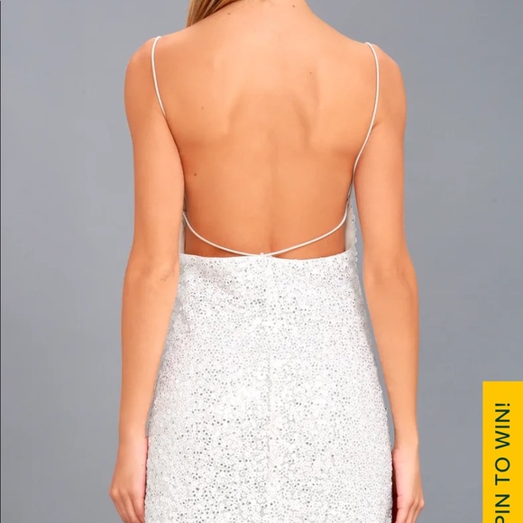 Lulus White Backless Sequin Mini Dress - Picture 7 of 9